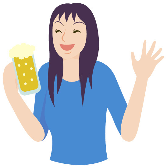 ビールを飲む女性